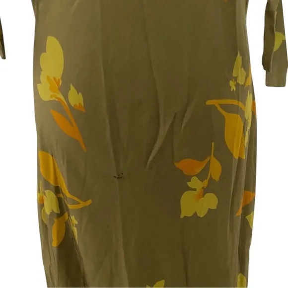 Soleil Soleil Ines Floral Maxi Dress Olive Green