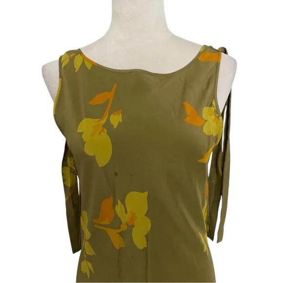 Soleil Soleil Ines Floral Maxi Dress Olive Green