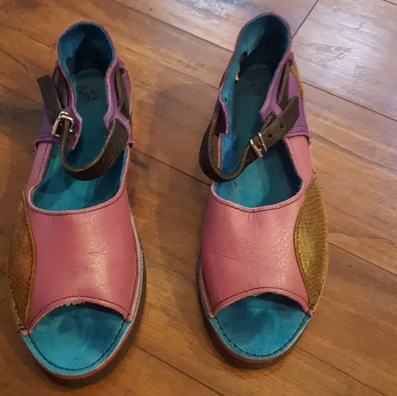 Soletech Multi-color One-of-a-Kind Hand-Painted Leather Flats