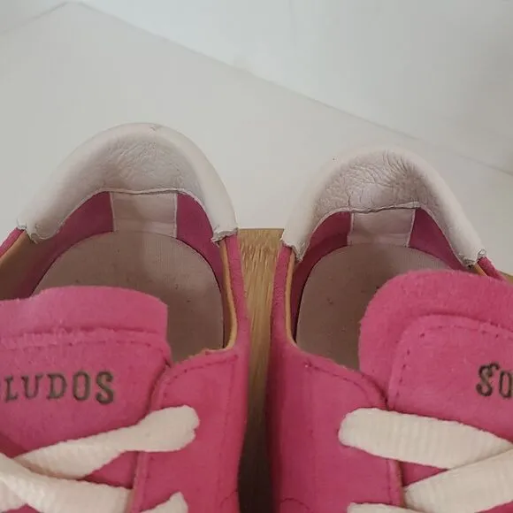 Soludos Ibiza Leather Platform Sneakers Raspberry Women's Size 7