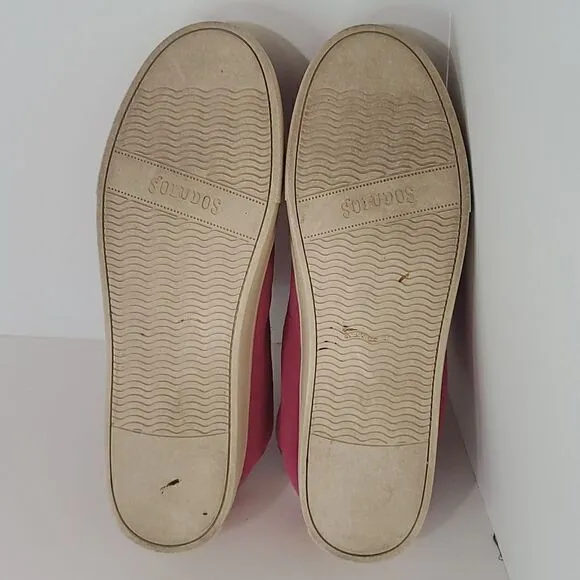 Soludos Ibiza Leather Platform Sneakers Raspberry Women's Size 7