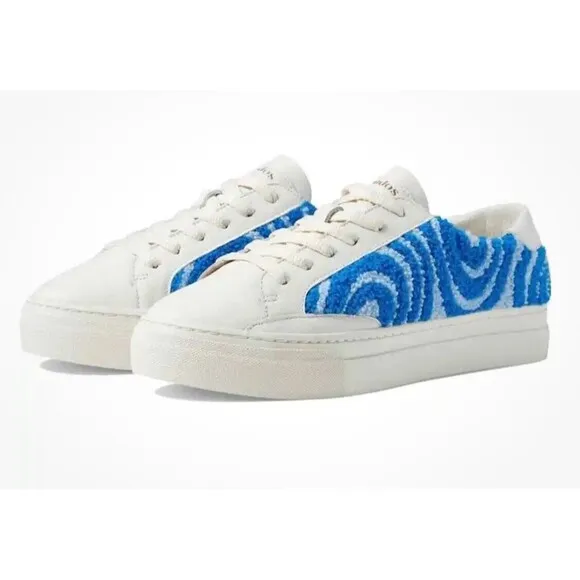 Soludos lbiza Platform Psychedelic Spiral Sneakers Marine Blue Sz 8 New In Box