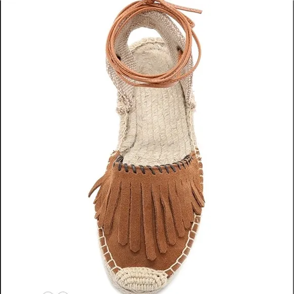 SOLUDOS Leather Fringe Espadrille Sandals