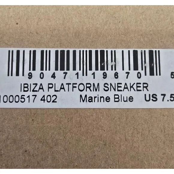 Soludos Original Ibiza Women's Blue Leather Platform Sneakers Shoes Size 7.5 NIB