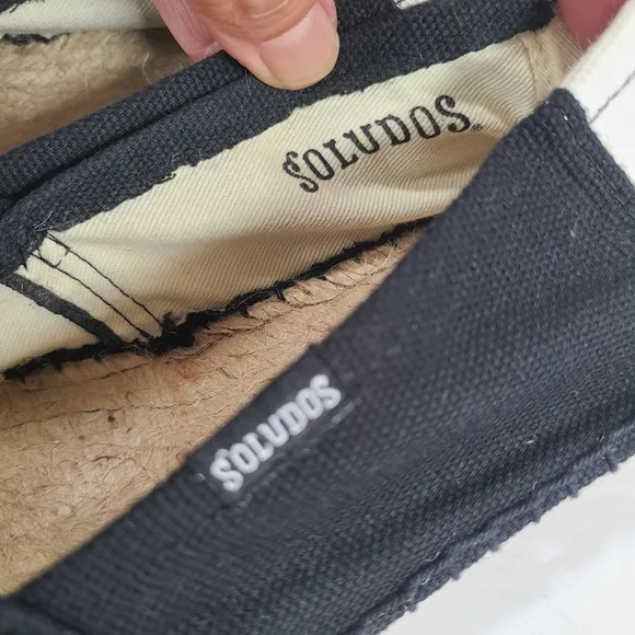Soludos Origional Black White Stripe Barca Espadrilles Women’s Size 9