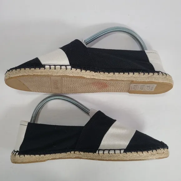 Soludos Origional Black White Stripe Barca Espadrilles Women’s Size 9