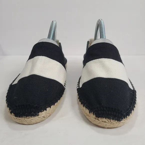 Soludos Origional Black White Stripe Barca Espadrilles Women’s Size 9