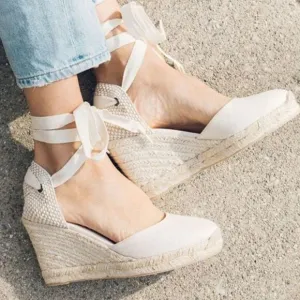 SOLUDOS Tall Wedge Ivory Size 9.5 The Marseille Jute Linen Espadrilles