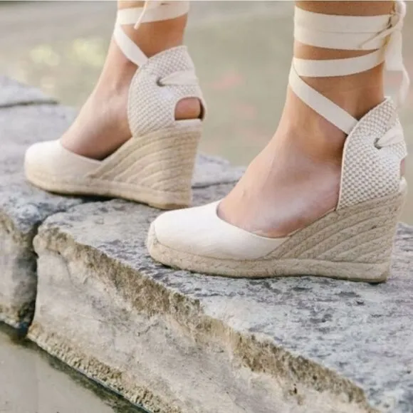 SOLUDOS Tall Wedge Ivory Size 9.5 The Marseille Jute Linen Espadrilles