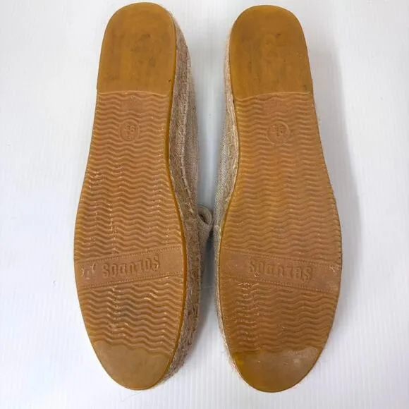 SOLUDOS Teddy &amp; Gigi Espadrilles Women's 9.5 Frenchie French Bulldog Summer Tan