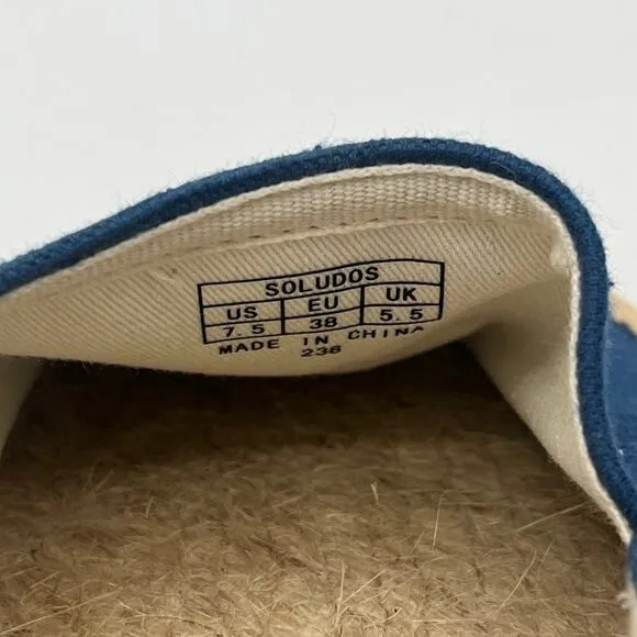Soludos The Original Dali espadrilles classic blue size 7.5 Coastal grandma