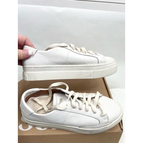 Soludos White Leather Lace-up Low-top Platform Sneakers US 6.5 EU 37 UK 4.5