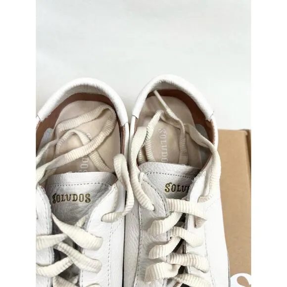 Soludos White Leather Lace-up Low-top Platform Sneakers US 6.5 EU 37 UK 4.5