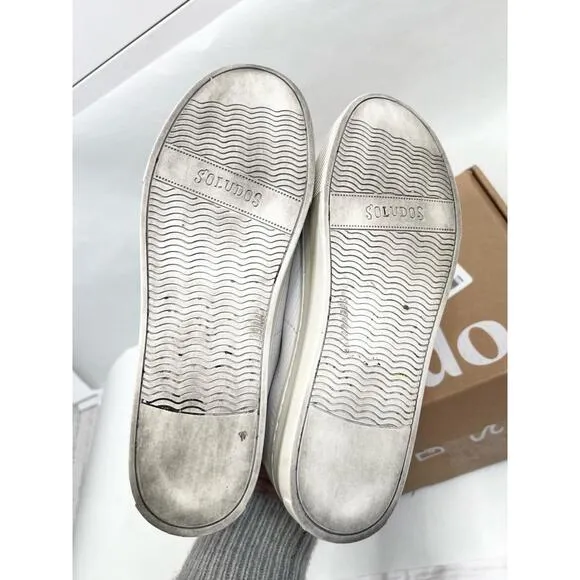 Soludos White Leather Lace-up Low-top Platform Sneakers US 6.5 EU 37 UK 4.5