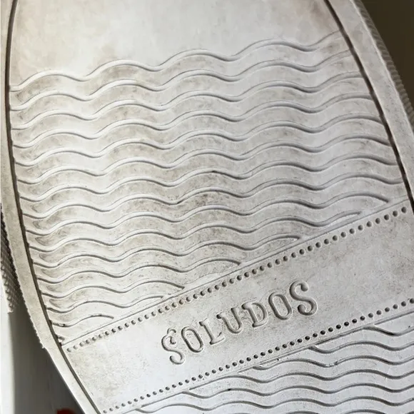 Soludos Women’s White Leather Groovy Wave Ibiza Platform Sneakers Size 8.5