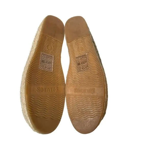 Soludos x Jason Polan Wink Embroidered Smoking Leather Slippers Espadrilles Sz 9