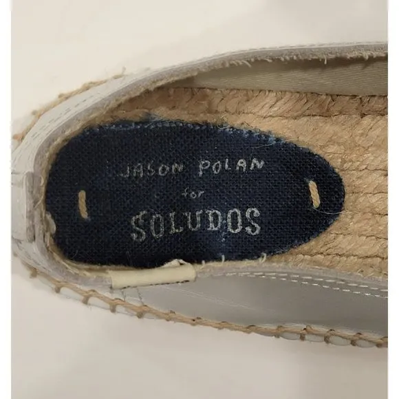 Soludos x Jason Polan Wink Embroidered Smoking Leather Slippers Espadrilles Sz 9