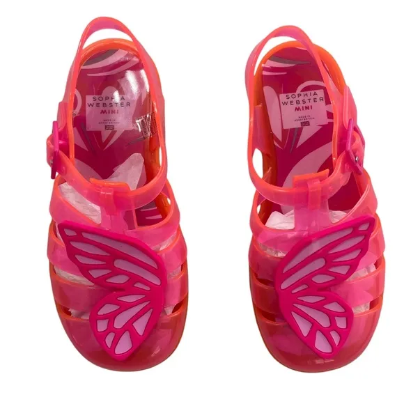 Sophia Webster Mini Butterfly Jelly Sandals Pink Size 12 UK/13 US Girls