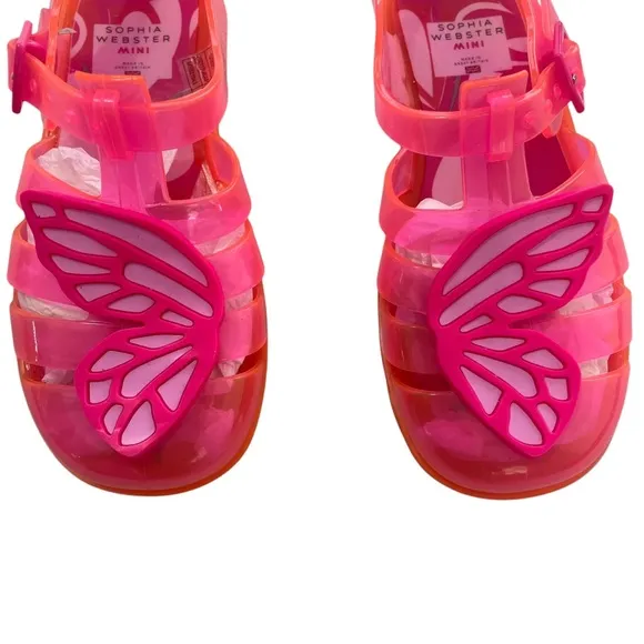 Sophia Webster Mini Butterfly Jelly Sandals Pink Size 12 UK/13 US Girls