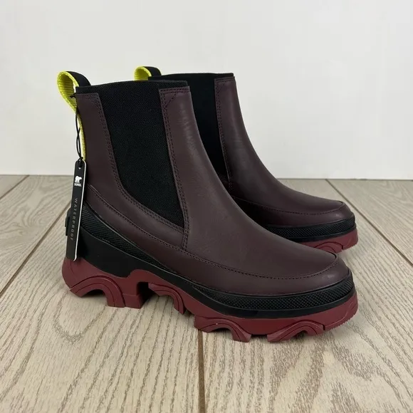 Sorel Brex Waterproof Women's Chelsea Boots US6 Chocolate/Red $180