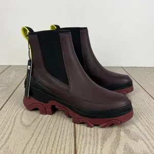 Sorel Brex Waterproof Women's Chelsea Boots US6 Chocolate/Red $180