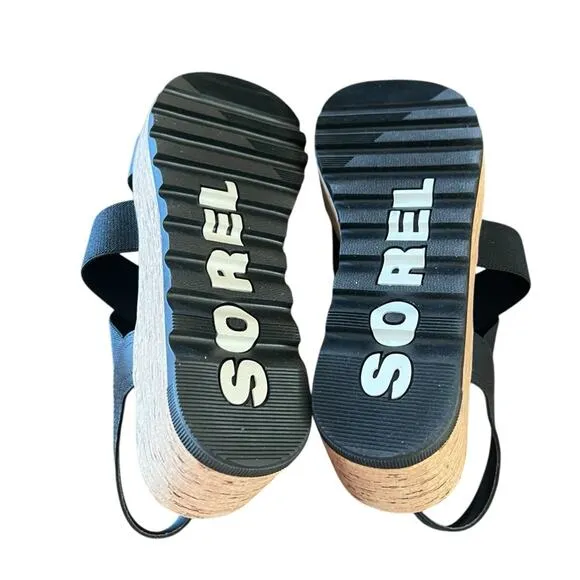 Sorel Cameron Flatform Slingback Sandals Cork Like Platform Retro NEW Size 11