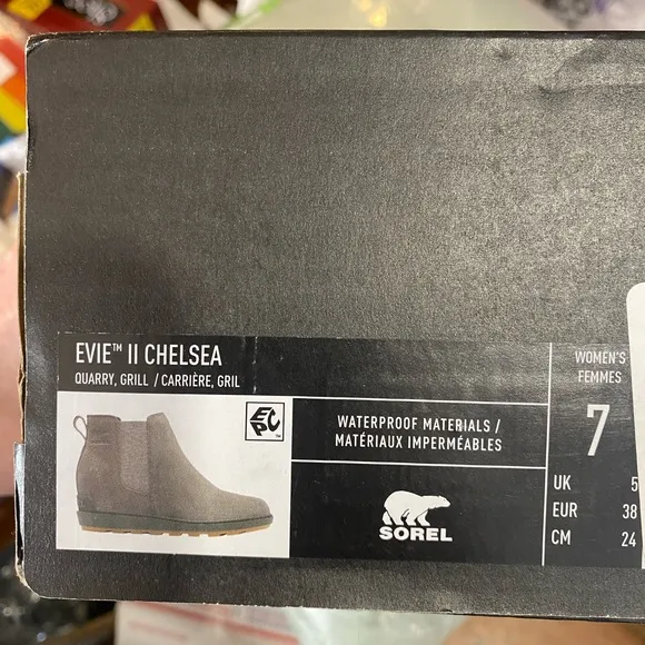 Sorel Evie Chelsea Ankle Boots Gray size 7