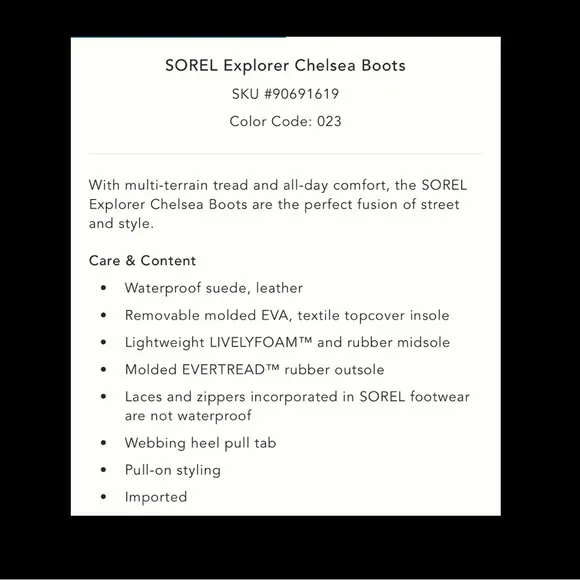 SOREL Explorer Chelsea Boots.