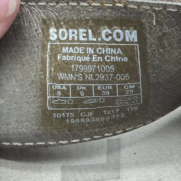 Sorel Gray Two Strap Leather Flat Sandals Size 8 MCS7435P
