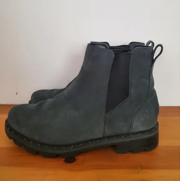 Sorel Lennox Chelsea Boots, Women's 10, Dark Grey Suede