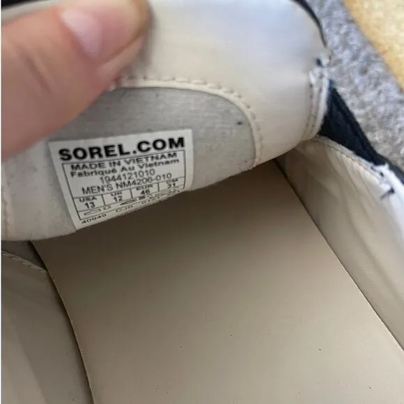 Sorel Men's 13 Caribou Mod Slip-On Waterproof Leather Sneakers Black