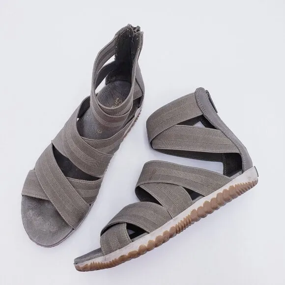Sorel Out N' About Plus Light Green Casual Everyday Strap Sandals NL3246-365 7.5