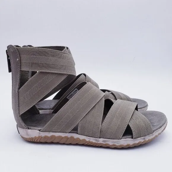 Sorel Out N' About Plus Light Green Casual Everyday Strap Sandals NL3246-365 7.5