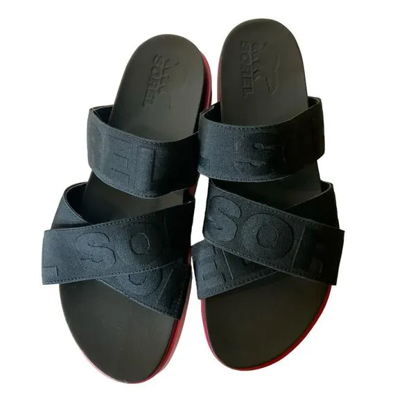 Sorel Roaming Sport Sandal Black Punch Pink Strap Sandals Size 10 NEW