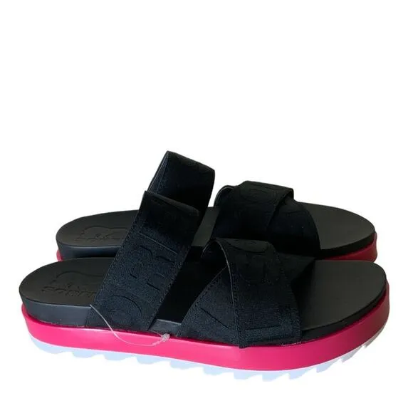 Sorel Roaming Sport Sandal Black Punch Pink Strap Sandals Size 10 NEW