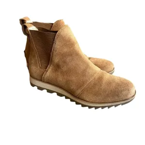 Sorel tan suede women’s Harlow Chelsea ankle boots SZ 6.5