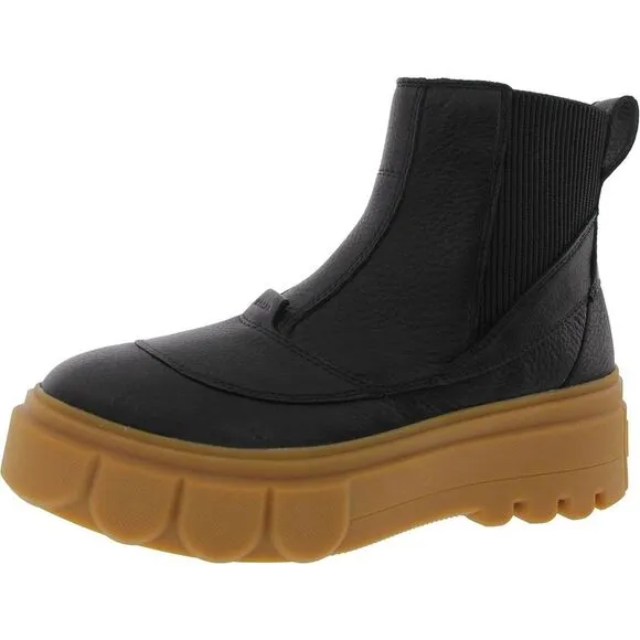 Sorel Womens Black Stretch Faux Leather Chelsea Boots New