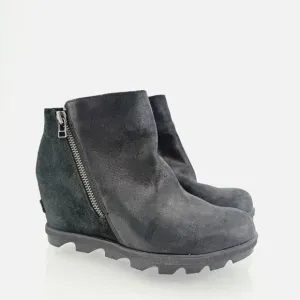 Sorel Womens Joan Of Arctic Wedge III Chelsea Ankle Boots Sz 9 Black LL5362-010