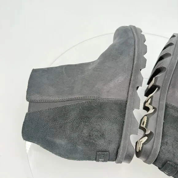 Sorel Womens Joan Of Arctic Wedge III Chelsea Ankle Boots Sz 9 Black LL5362-010