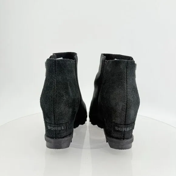 Sorel Womens Joan Of Arctic Wedge III Chelsea Ankle Boots Sz 9 Black LL5362-010