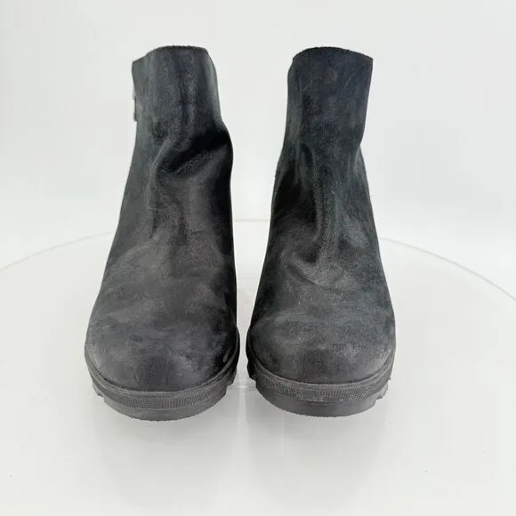 Sorel Womens Joan Of Arctic Wedge III Chelsea Ankle Boots Sz 9 Black LL5362-010