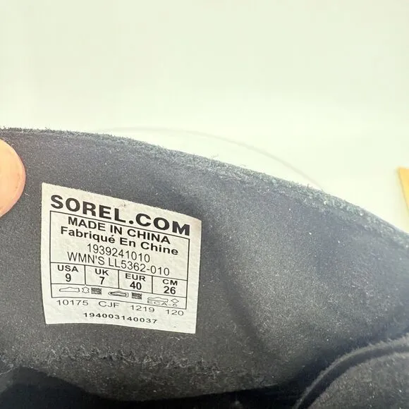 Sorel Womens Joan Of Arctic Wedge III Chelsea Ankle Boots Sz 9 Black LL5362-010