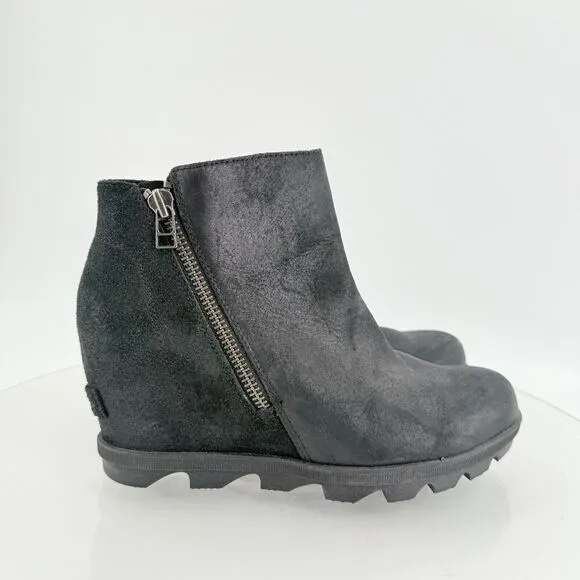 Sorel Womens Joan Of Arctic Wedge III Chelsea Ankle Boots Sz 9 Black LL5362-010