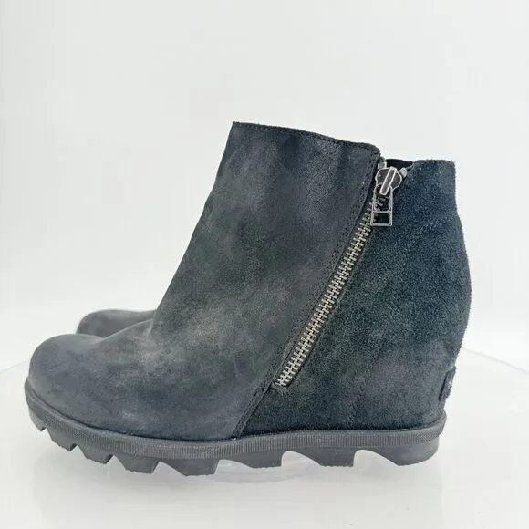 Sorel Womens Joan Of Arctic Wedge III Chelsea Ankle Boots Sz 9 Black LL5362-010