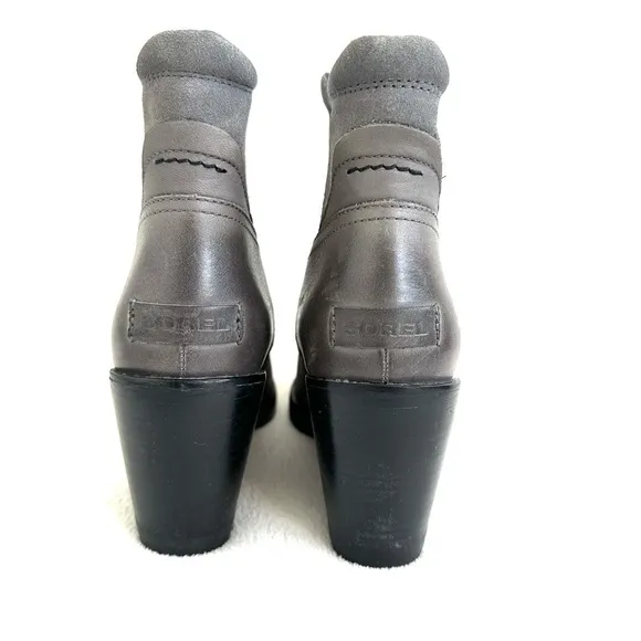 Sorel Women's NL2566 After Hours Chelsea Gray Leather Waterproof Bootie Boots 9