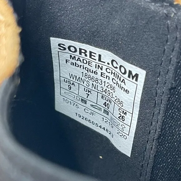 Sorel Women's Tan Joan Of Arctic Wedge II Chelsea Boots Slip On Shoes Size 9