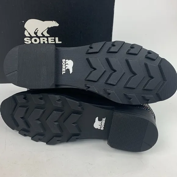 Sorel Youth Emelie Chelsea Black Sea salt boots booties waterproof Sz 5 New NWT
