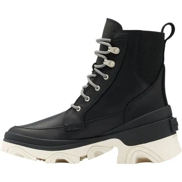 Sorel Brex 1951211-010 Women's US 6 Black Leather Lace Up Combat Boots EEE3675
