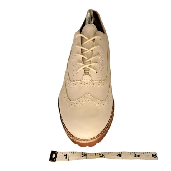 Sperry Men's Shoe Ashbury #9374178 Oxford Flats Size 11 Cream Suede &amp; Tan Sole