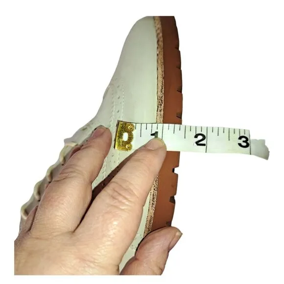 Sperry Men's Shoe Ashbury #9374178 Oxford Flats Size 11 Cream Suede &amp; Tan Sole